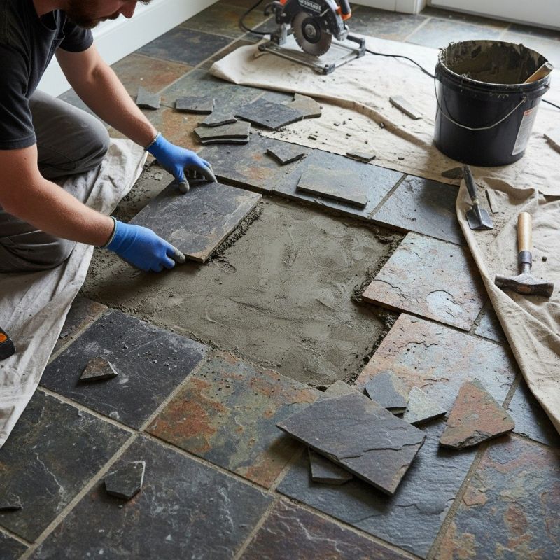 Outdoor Slate Tile Repair